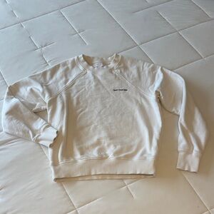 Women’s White Spiritual Gangster Crewneck Sweater in Small